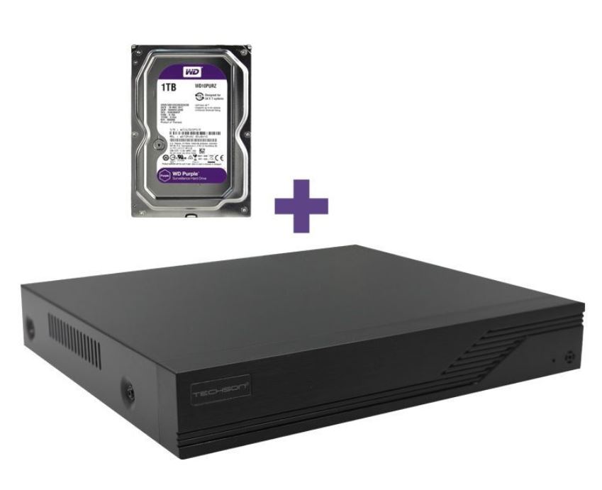 4cs.+2IP, 2MP, Techson TCR A12 S204-NS anal�g HD videor�gz�t� +1TB HDD szett